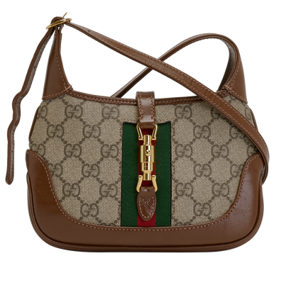 Mini Jackie 1961, &pound;850, Handbags, Brown, Canvas/Leather, Front view